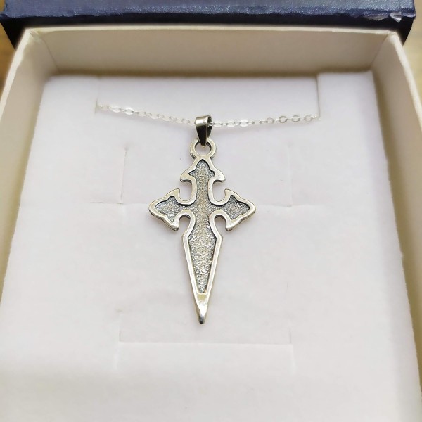 여성 남성용 Sicuore Santiago 십자가 목걸이 – 925 스털링 실버 45cm 실버 체인 및 선물 상자 포함