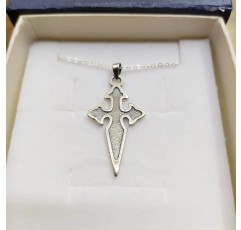 여성 남성용 Sicuore Santiago 십자가 목걸이 – 925 스털링 실버 45cm 실버 체인 및 선물 상자 포함