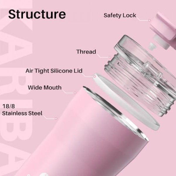 SANTECO 여행용 커피 머그 12온스, 플립 뚜껑이 있는 단열 커피 컵, 스테인레스 스틸 커피 머그 유출 방지, 이중 벽 진공 텀블러, 재사용 가능한 핫/아이스 커피 차용 머그