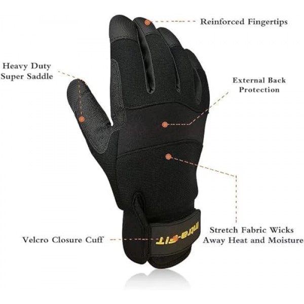 Intra-FIT 전문 방진 장갑, EN388 인증, 헤비듀티 잭 방해기 장갑