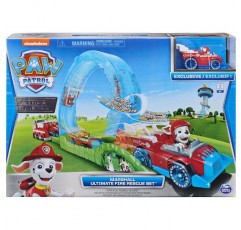 전용 차량이 포함된 PAW PATROL 6058363, 전용 Marshall 다이캐스트 차량이 포함된 Scale True Metal Ultimate Fire Rescue 트랙 세트, 1:55 스케일, 회색