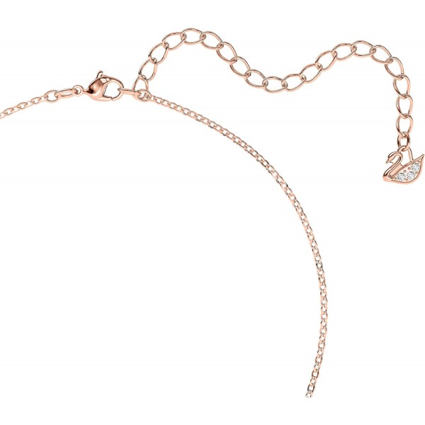 Swarovski 여성용 Iconic Swan Collection 목걸이 블랙 로즈 골드 톤 도금
