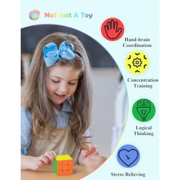 스피드 큐브: Roxenda Profession 3x3x3 스피드 큐브 - 빠르고 부드러운 회전 - 견고한 내구성 및 스티커 없는 반투명, 최고의 3D 퍼즐 마법 장난감 - 원본보다 빠르게 회전