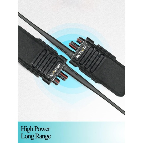 Retevis RT29 워키토키 장거리, 3200mAh 핸드헬드 라디오 워키토키, 16채널, 제조업체용 CTCSS/DCS 전문가용 양방향 라디오(검은색, 2개) 어깨 마이크 없는 검은색