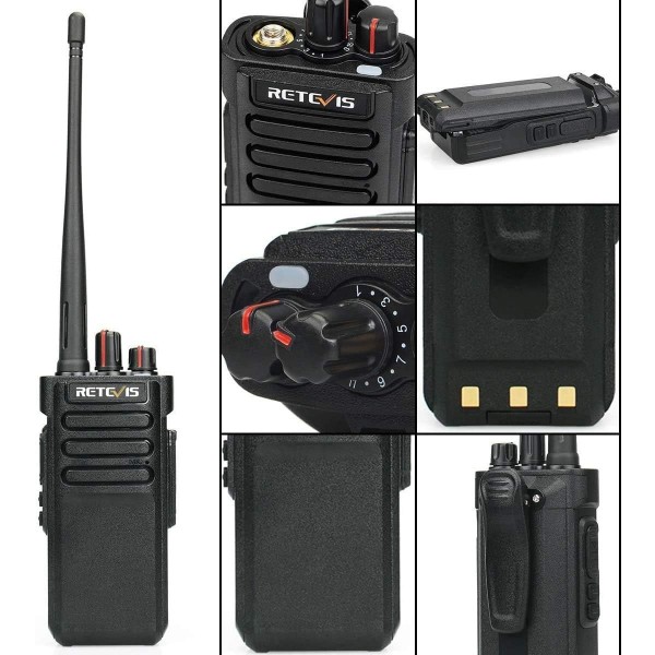 Retevis RT29 워키토키 장거리, 3200mAh 핸드헬드 라디오 워키토키, 16채널, 제조업체용 CTCSS/DCS 전문가용 양방향 라디오(검은색, 2개) 어깨 마이크 없는 검은색