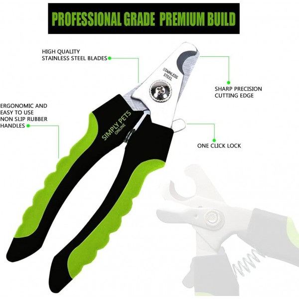 Simply Pets Online 강아지 손톱깎이 - 수의사 개발 - 손톱 보호 기능이 있는 강아지 손톱깎이 - 전문 강아지 손톱깎이