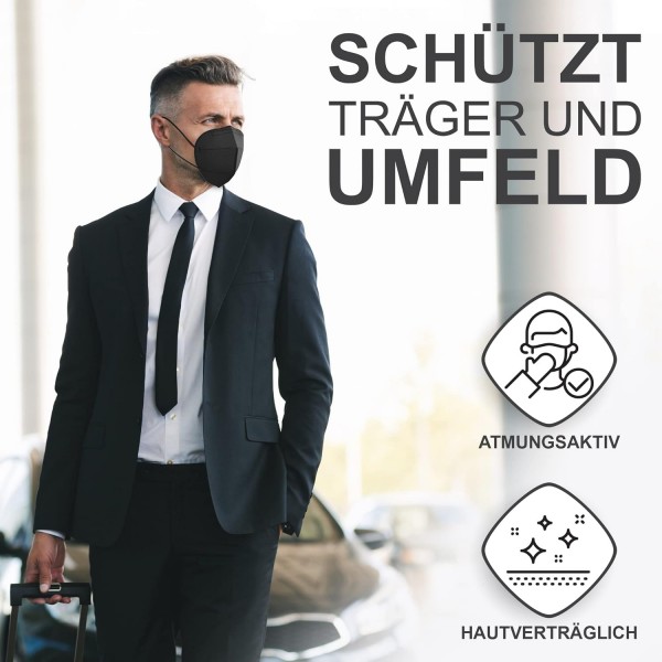 FiRiO® 60x FFP2 마스크 컬러풀 [MADE IN EUROPE] - EN 149:2001+A:2009-60x에 따른 컬러 FFP2 마스크 [7색] 통기성 FFP2 컬러풀: FFP2 마스크 블랙 화이트 블루 그린 그레이 베이지 & 레드 6