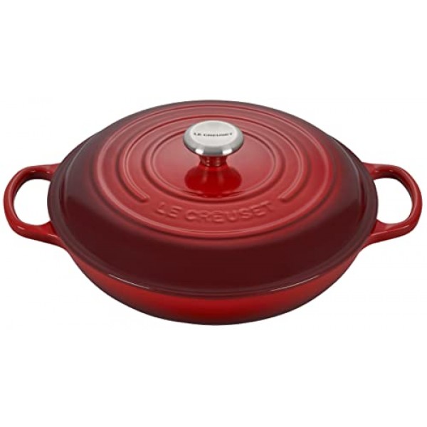 Le Creuset 에나멜 주철 시그니처 브레이저, 3.5쿼트, 연홍색