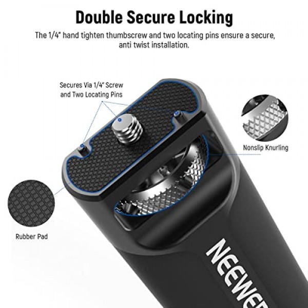WEEBILL-S 전용 NEEWER 슬링 핸들 그립, 콜드 슈가 있는 핸드그립, 1/4 스레드, 1/4 나비 나사, 3/8 ARRI 위치 지정 구멍 및 ZHIYUN WEEBILL-S 짐벌 안정기와 호환되는 비틀림 방지 핀