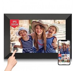 Aorpdd 디지털 액자 WiFi - 32GB 공간에 연결된 10.1인치 IPS 터치스크린 스마트 클라우드 액자, Frameo 앱을 통해 사진 공유..