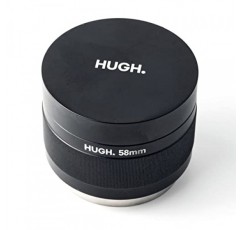 HUGH 58.3mm 커피 분배기 및 탬퍼/커피 레벨러 및 핸드 탬퍼, 58.3mm 포터필터 바구니에 적합, 조절 가능한 깊이 에스프레소 분배 도구. 원터치 듀얼 헤드 탬퍼 및 분배기