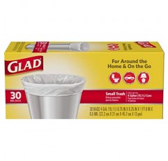 Glad Small 쓰레기 봉투 - 4 갤런 흰색 쓰레기 봉투 - 30개수