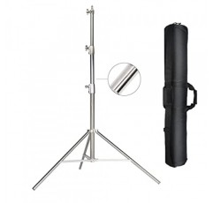 EACHSHOT 2.8m 헤비 듀티 라이트 스탠드(휴대용 가방 포함), Godox LED 모노라이트용, Aputure용, Amaran용, Zhiyun용, Nanlite LED 조명용 등을 위한 1/4 ~ 3/8 어댑터 라이트 스탠드가 있