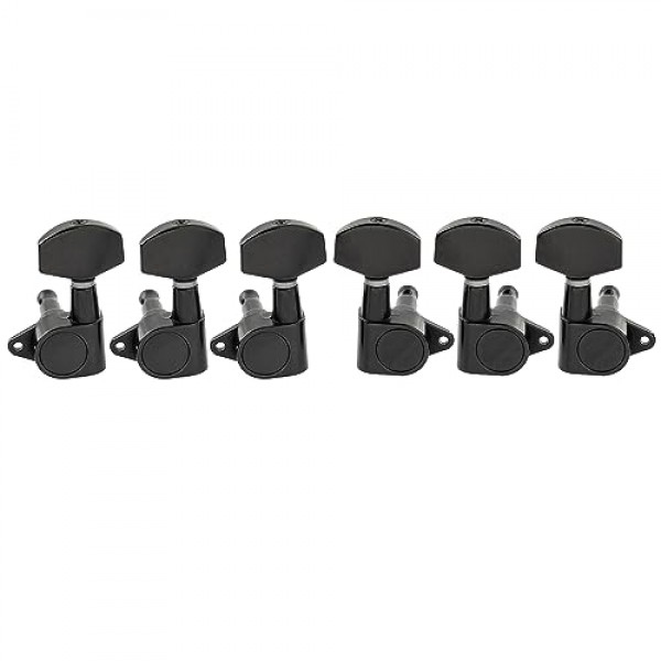 Musiclily Pro 3+3 Epi 스타일 밀봉형 머신 헤드 튜닝 페그 키 튜너 세트 레 폴 스타일 일렉트릭 기타, 빅 버튼 블랙