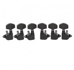 Musiclily Pro 3+3 Epi 스타일 밀봉형 머신 헤드 튜닝 페그 키 튜너 세트 레 폴 스타일 일렉트릭 기타, 빅 버튼 블랙