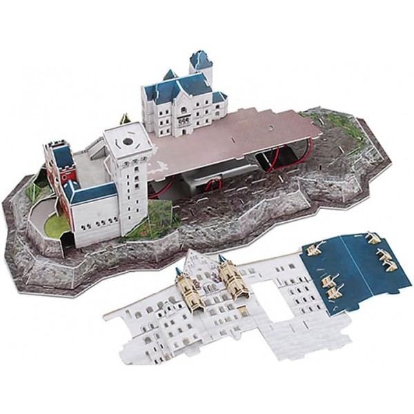 Revell 3D 퍼즐 00151 I 노이슈반슈타인 성 I 128 조각 I 어린이와 어른을 위한 4시간의 조립 재미 I 10세부터 I 신비로운 조명을 위한 LED 조명