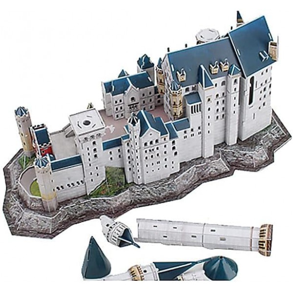 Revell 3D 퍼즐 00151 I 노이슈반슈타인 성 I 128 조각 I 어린이와 어른을 위한 4시간의 조립 재미 I 10세부터 I 신비로운 조명을 위한 LED 조명