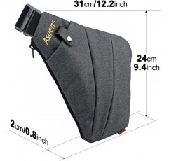 RIMIX 다용도 도난 방지 히든 시큐리티 백 겨드랑이 어깨 겨드랑이 메신저 백 스포츠 레저 가슴 가방 휴대 전화용 백팩 돈 여권 전술 가방 (그레이 / 왼손잡이용)