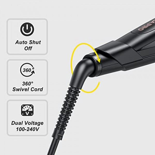 VANESSA PRO 두꺼운 모발을 위한 2인치 고데기, 세련된 스타일을 연출하는 원 패스용 100% 순수 티타늄 와이드 플랫 아이언, 전문가용 고데기(2인치)