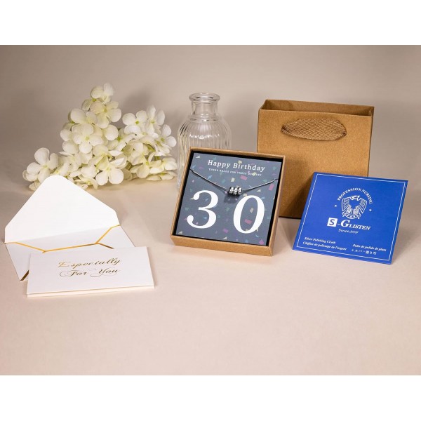 여성을 위한 30번째 생일 선물 1988 스털링 실버 30년 동안 3개의 비즈 그녀의 30번째 생일을 위한 선물 여성을 위한 30번째 생일 선물 보석