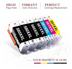 토너 왕국 PGI-580XXL CLI-581XXL 잉크 카트리지 Canon Pixma TS6150 TS6250 TS6350 TS705 TR7550 TS8150 TS8151 TS8152 TS8250 TS 8251 TS8350 TS8350 TS8150 TS8251 TS852 TS8350 TS8150 TS8250 TS 8251