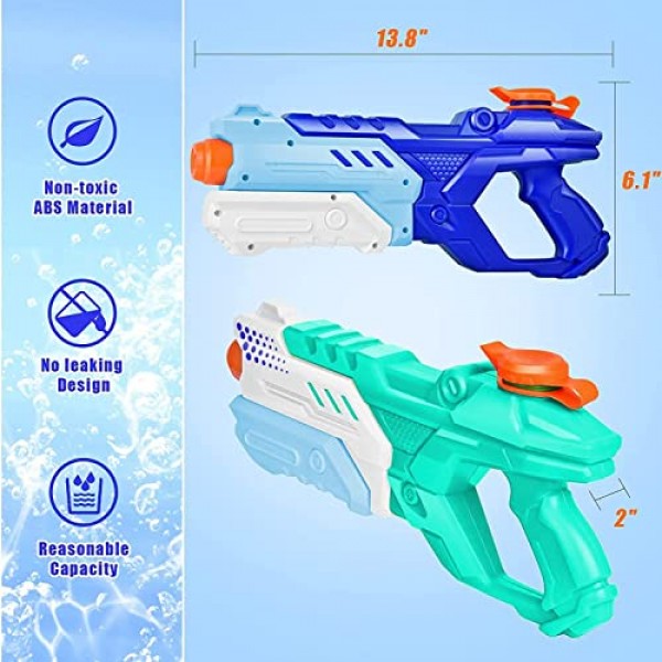 어린이 성인을 위한 Quanquer 물총 - 3팩 물총 600CC 고용량 장거리 사격장 여름용 슈퍼 워터 블래스터 담그기 수영장 해변 야외 물싸움 파티