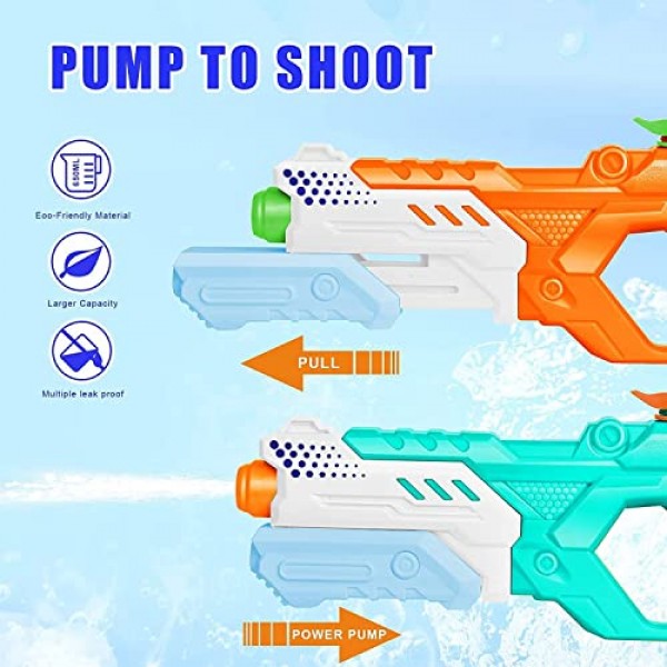 어린이 성인을 위한 Quanquer 물총 - 3팩 물총 600CC 고용량 장거리 사격장 여름용 슈퍼 워터 블래스터 담그기 수영장 해변 야외 물싸움 파티