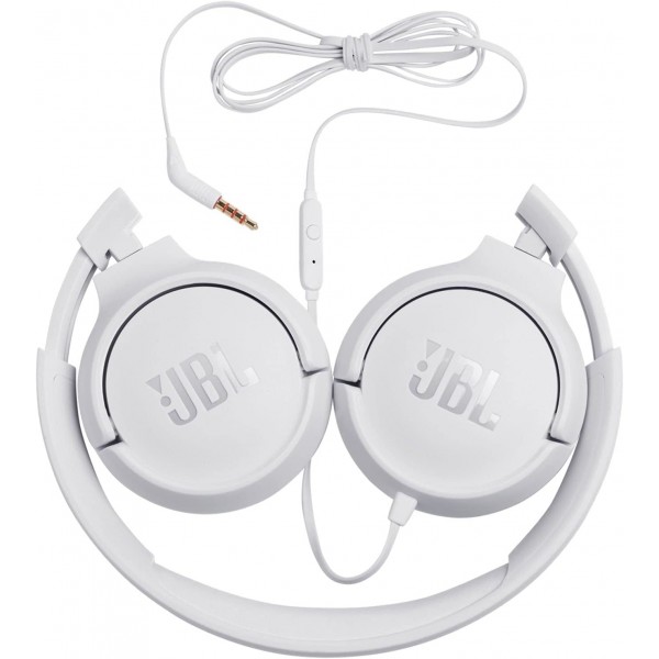 JBL Tune 500 온이어 유선 헤드폰 화이트