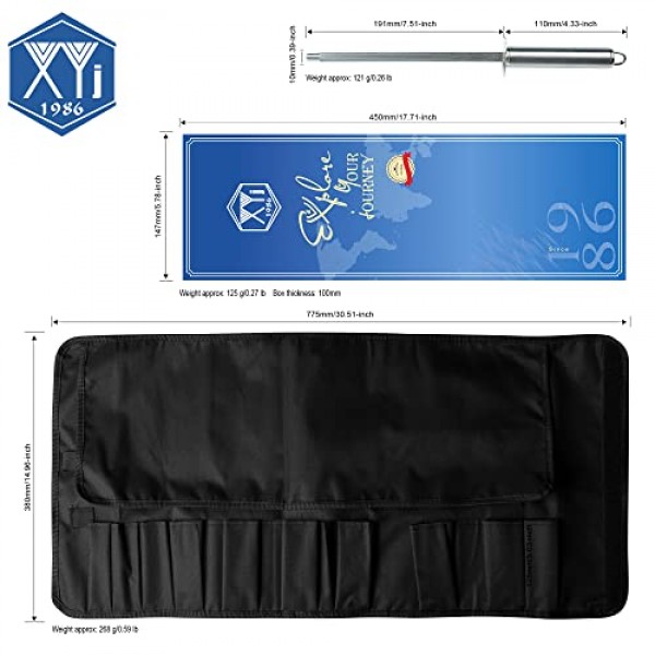 XYJ 정통 Since1986, 마스터 셰프를 위한 전문 칼 세트, 주방 칼 세트, 가방, 커버, 가위, 요리 정육점 식칼, 요리 절단, 유틸리티, 빵, 산토쿠