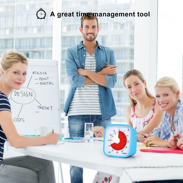 Visual Timer, Yunbaoit Enhanced 60 Minutes Countdown Timer for Kids Adults with Low Battery Alarm, 조용한 시간 관리 도구(선택 사항 알람)(파란색)