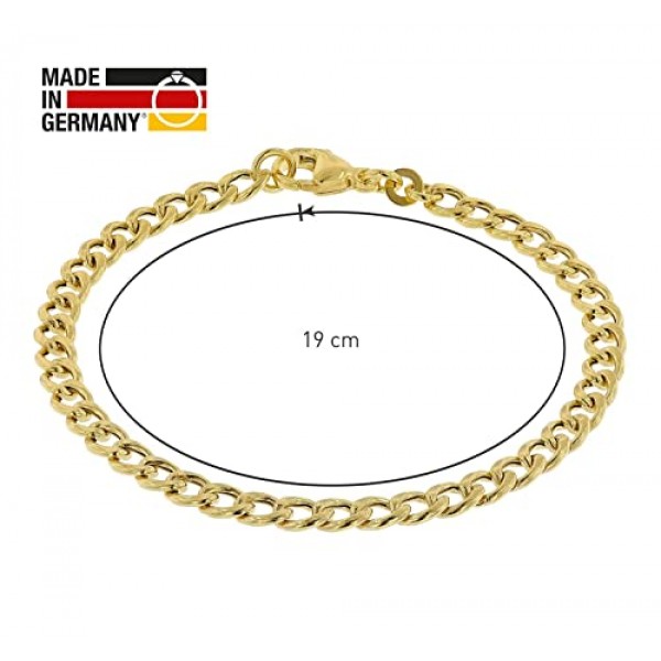 Trendor 51917 골드 333/8K 커브 팔찌 4.1mm 폭 여성을 위한 아름다운 골드 주얼리 시대를 초월한 선물 아이디어, 금속