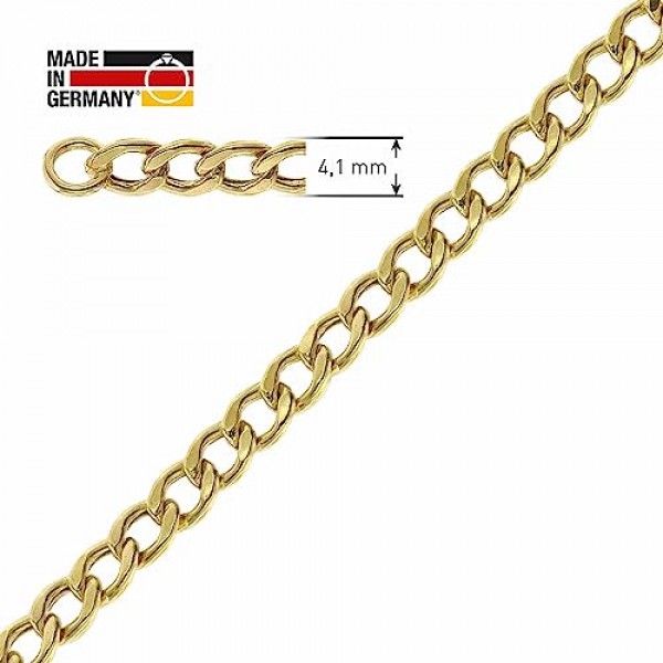 Trendor 51917 골드 333/8K 커브 팔찌 4.1mm 폭 여성을 위한 아름다운 골드 주얼리 시대를 초월한 선물 아이디어, 금속