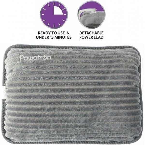 Vivo 울트라 플러시 그레이 충전식 전기 온수병 침대 핸드 워머 마사지 히트 패드 코지