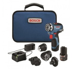 BOSCH GSR12V-300FCB22 12V 최대 EC 브러시리스 Flexiclick 5-In-1 드릴/드라이버 시스템(2.0 Ah 배터리 2개 포함)