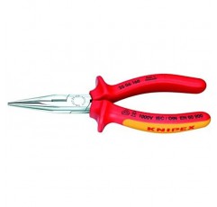 KNIPEX - 25 06 160 도구 - 커터가 있는 긴 노즈 플라이어, 크롬, 1000V 절연(2506160)