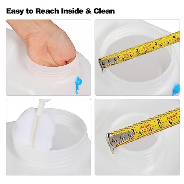 REDCAMP 4.9 갤런 휴대용 물통, 마개 포함, 휴대용 비상 물 저장 탱크, 캠핑 야외 하이킹용 BPA 프리 물 주전자(18.5L, 흰색)