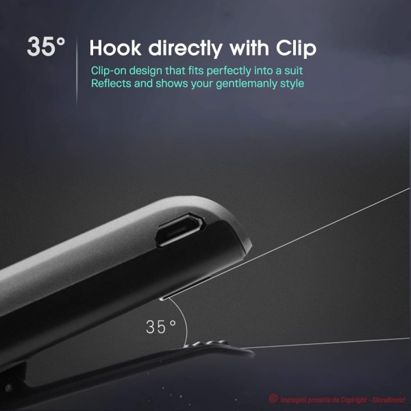 Bronzi Fineblue F910 - 클립이 있는 Bluetooth 헤드폰 스마트폰 - 귀에 감는 개폐식 와이어 - 통합 진동 경고 - 마이크 액티브 노이즈 캔슬링 - Exclusive StoreBronzi (F910)