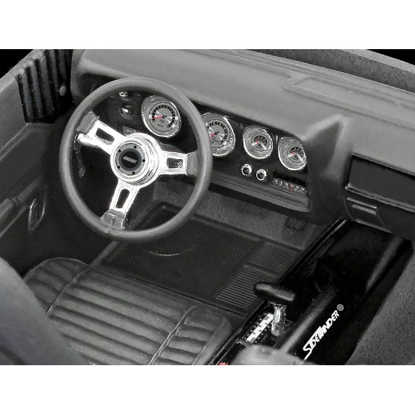 Revell 67692 모델 세트 F&F Dominics 1971 Plymouth GTX 고급 사용자를 위한 Fast & Furious 충실한 모델 키트, 기본 액세서리가 포함된 스타터 키트, 도색되지 않음