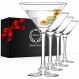 Chouggo Martini 잔 4개 세트, 손으로 불어 만든 프리미엄 크리스탈 칵테일 잔, Bar, Martini, Cosmopolitan, Manhattan, Gimlet, Pisco Sour - 9Oz, 투명