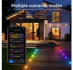 【2022최신】RGB Led 데크 조명, Tuya APP로 Ø30MM + WiFi 음성 제어, DIY 색상 설정, IP67방수, 데크 조명 Alexa 및 Google Assistant와 함께 작동(Wifi-1Pack-RGB)