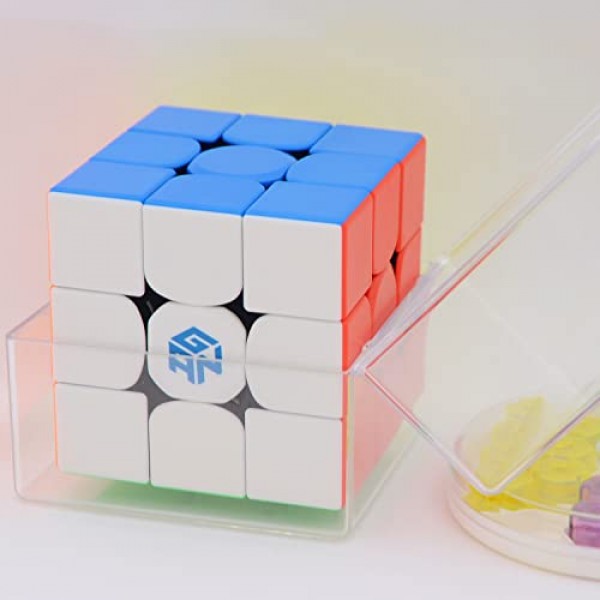 Bukefuno GAN 356 M 표준 버전 3x3 자기 속도 매직 큐브 스티커가 없는 GAN356 M, 추가 GES 3x3x3 속도 퍼즐 큐브 GAN 356M Magic(표준 버전 2020)