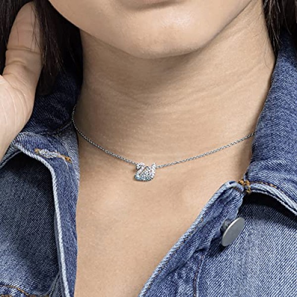 Swarovski Iconic Swan Collection 목걸이 로듐 플래팅/블루