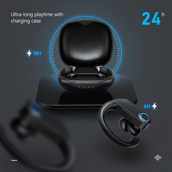 Seeda Bluetooth 스포츠 인이어 헤드폰, 프리미엄 스테레오 사운드 무선 헤드폰, 조깅, 피트니스, 사이클링 등을 위한 IPX7 방수 TWS 무선 헤드폰