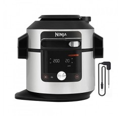 Ninja Foodi MAX 14-in-1 SmartLid 멀티 쿠커 [OL750EU] 압력솥 및 열풍 프라이어, 디지털 로스팅 온도계, 스마트 쿡 시스템, 7.5리터, 최대 60% 에너지 비용 절약