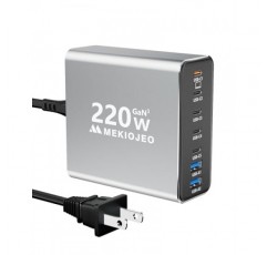 알루미늄 합금 USB C 충전기 GaN 충전기 MacBook Pro/Air/iPad Pro/iPhone(Silver-5C2A)용 고속 USB C 충전 스테이션 7 포트 65W 노트북 충전기