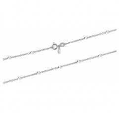 LeCalla Links 스털링 실버 이탈리아어 볼 비드 스테이션 십대 및 여성용 케이블 체인 목걸이 16, 18, 20, 24 인치 20.0 인치