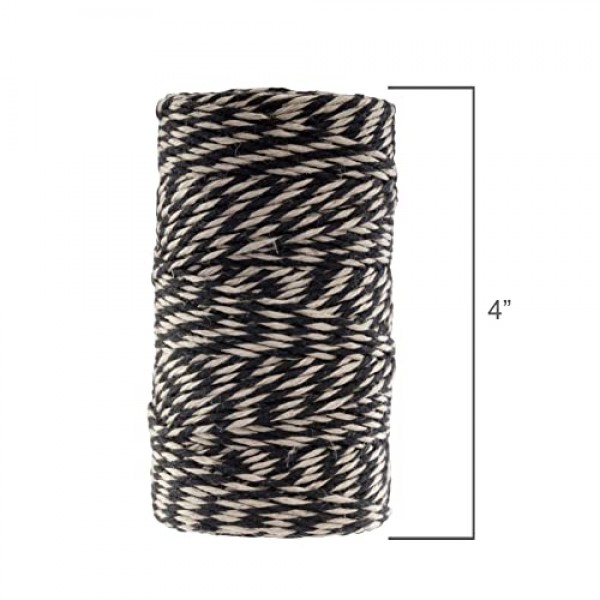 REDECKER 천연 아마사, 60야드, 검정색 및 내추럴 색상, 면보다 강함, 크로셰 뜨개질, 뜨개질 및 꼬기 사용에 이상적, 레드 하트, 라이온 브랜드 및 소모사 무게 원사와 호