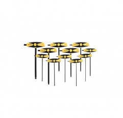 Wiha 33494 11피스 소프트 그립 T-핸들 볼 육각 인치 듀얼 드라이브