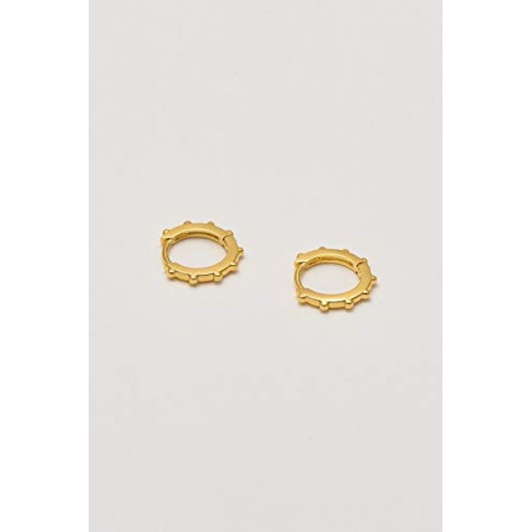 Estella Bartlett Granulated Huggie 귀걸이 골드 - 여성용 귀걸이 설명 - Huggie Brass 금도금 - 직경 13mm - EBE3553G, 13mm, 황동