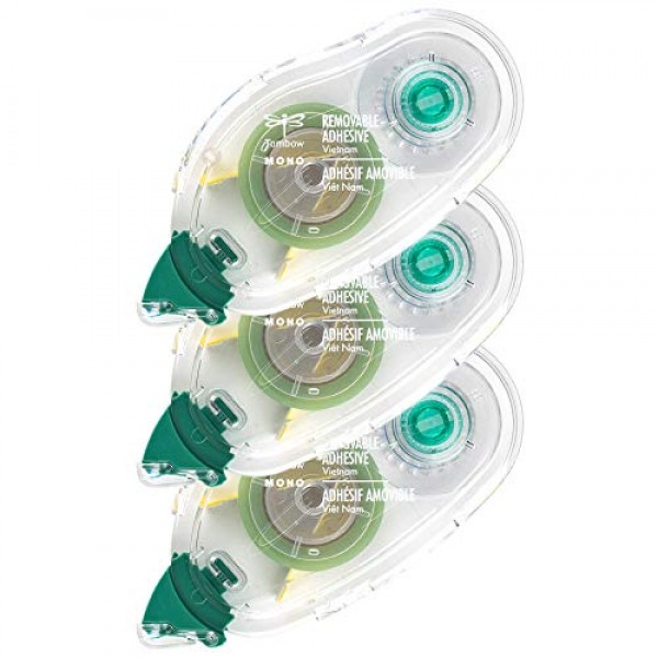 Tombow 62209 탈착식 접착 어플리케이터용 리필, 0.33인치 x 472인치, 3개/팩